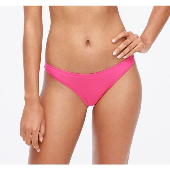NWT J. Crew Pink Heritage 1989 High Leg Bikini Bottom Size Large - Picture 1 of 3